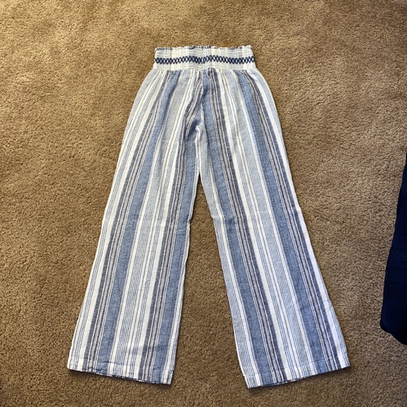 Blue and White Striped Drdigo Rein Relaxed Pants Size M - Picture 2 of 3